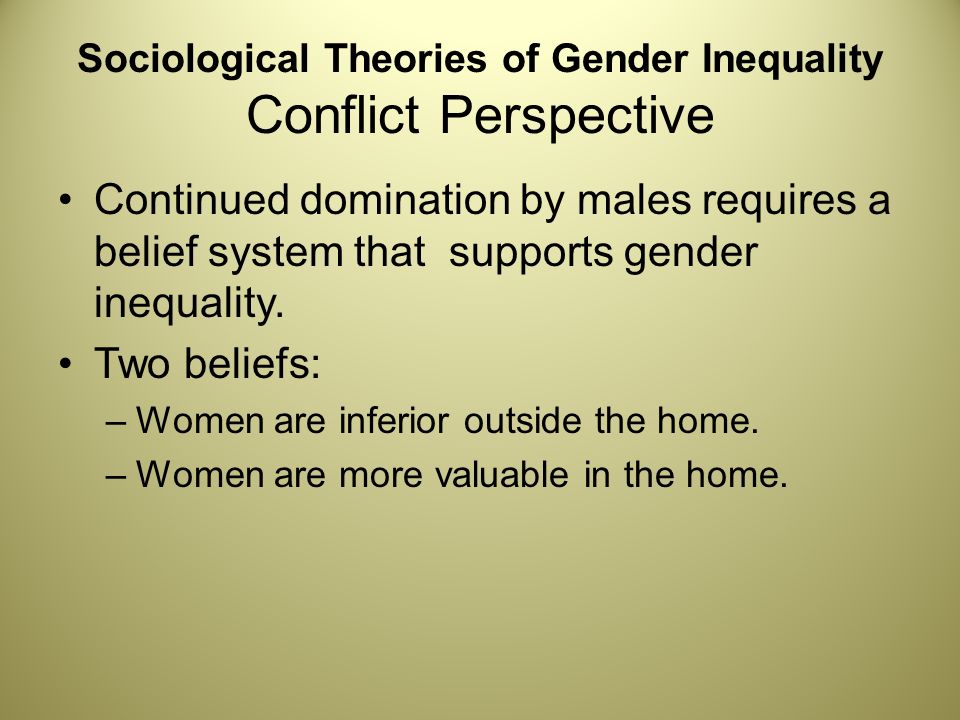 Conflict approach to gender inequality